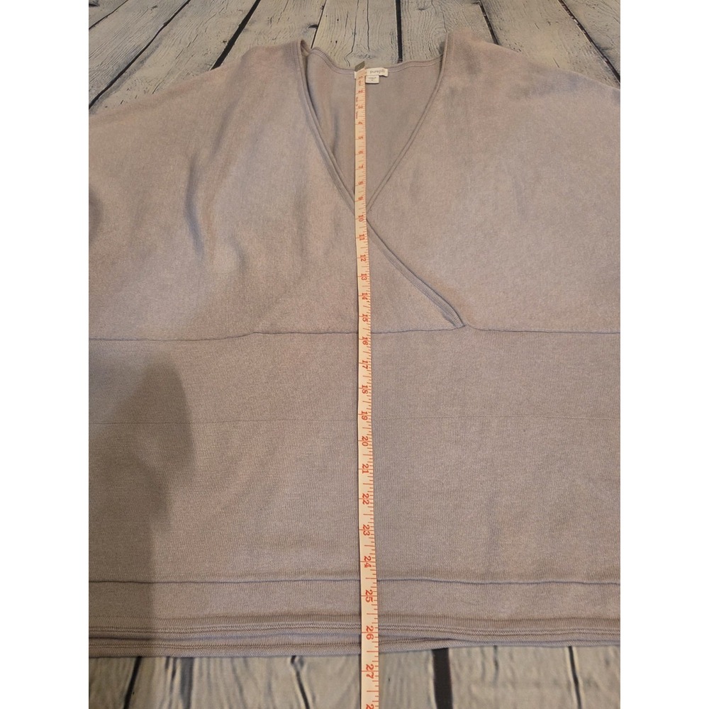 J Jill Pure Jill Wrap Look Top  Wide Sleeves, Gray Womens Sz M (‎ Fits Up To XL) - Picture 7 of 9